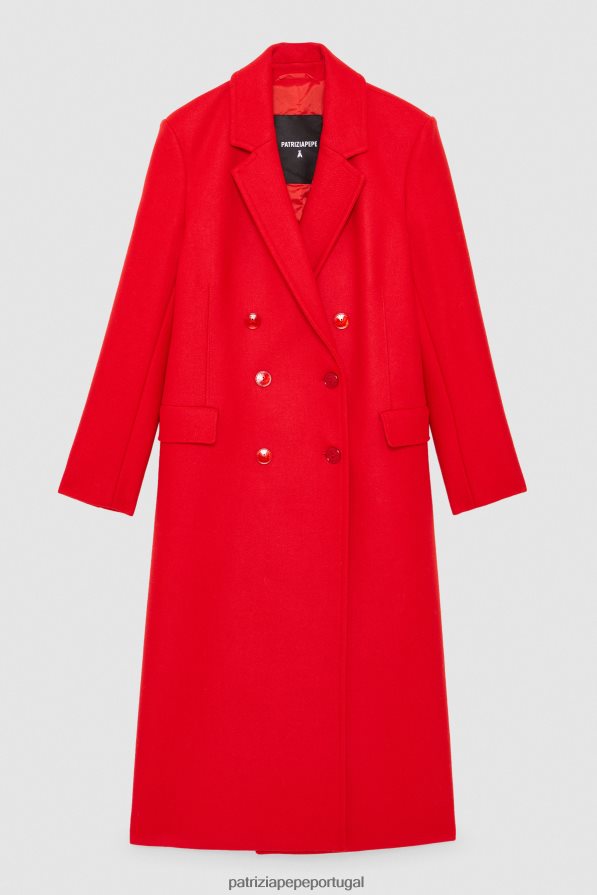 Patrizia Pepe mulheres casaco de tecido trespassado infravermelho vermelho vestuário TX086V626