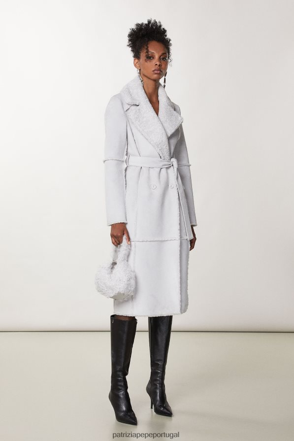 Patrizia Pepe mulheres casaco duplo trespassado dupla face eldorado branco vestuário TX086V662