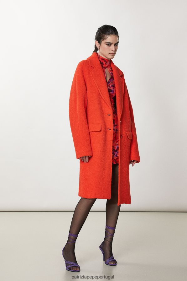 Patrizia Pepe mulheres casaco essencial de dois botões laranja intenso vestuário TX086V640