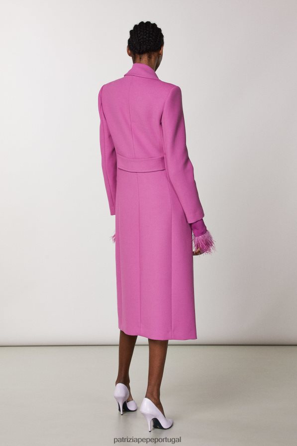 Patrizia Pepe mulheres casaco longo com detalhe de fenda orquídea roxa vestuário TX086V524