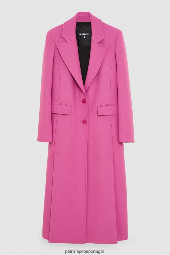 Patrizia Pepe mulheres casaco longo com detalhe de fenda orquídea roxa vestuário TX086V524