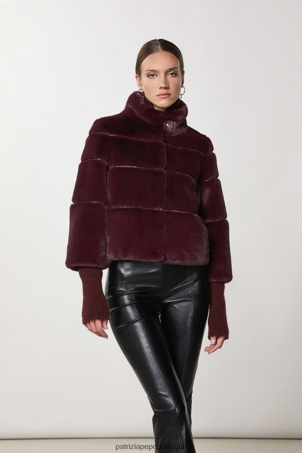 Patrizia Pepe mulheres jaqueta curta e macia roxo orgânico vestuário TX086V644