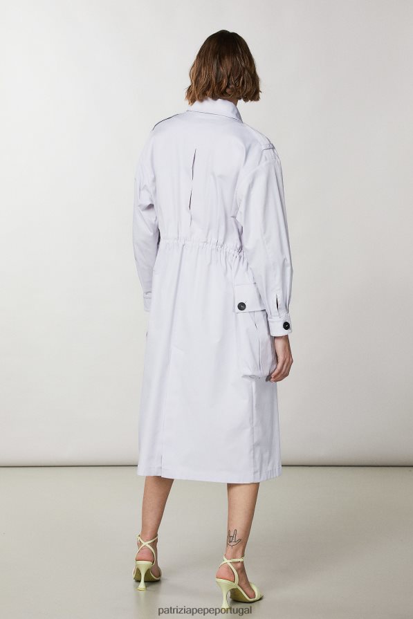 Patrizia Pepe mulheres capa de chuva de manga comprida lilás cinza vestuário TX086V384