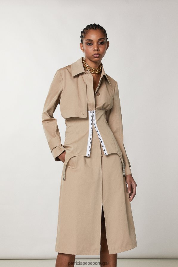 Patrizia Pepe mulheres casaco de algodão bege sonhador vestuário TX086V487