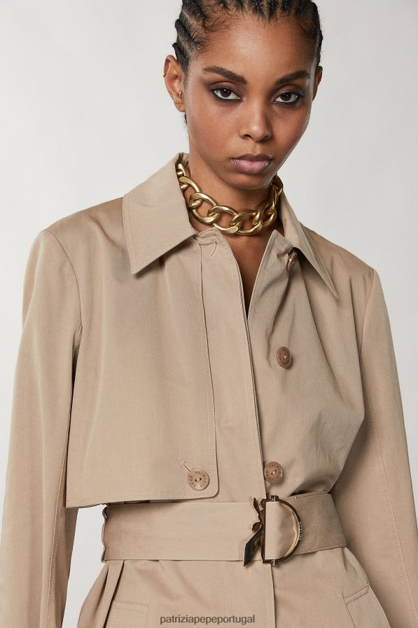 Patrizia Pepe mulheres casaco de algodão bege sonhador vestuário TX086V487