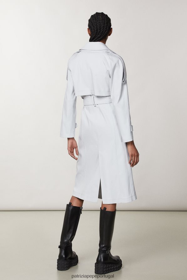 Patrizia Pepe mulheres casaco impermeável com cinto cinza mineral vestuário TX086V120