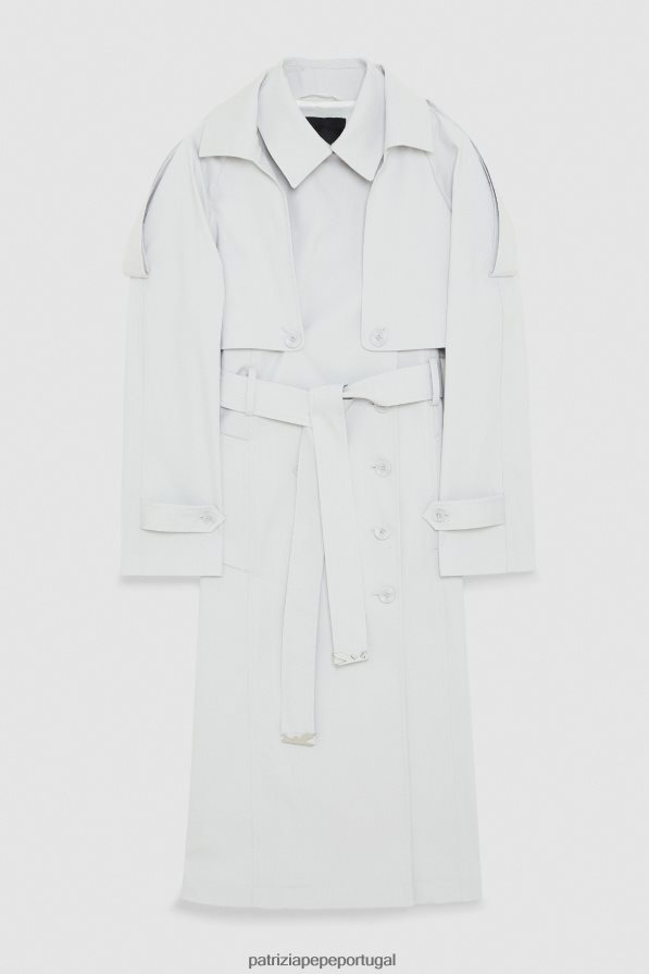 Patrizia Pepe mulheres casaco impermeável com cinto cinza mineral vestuário TX086V120