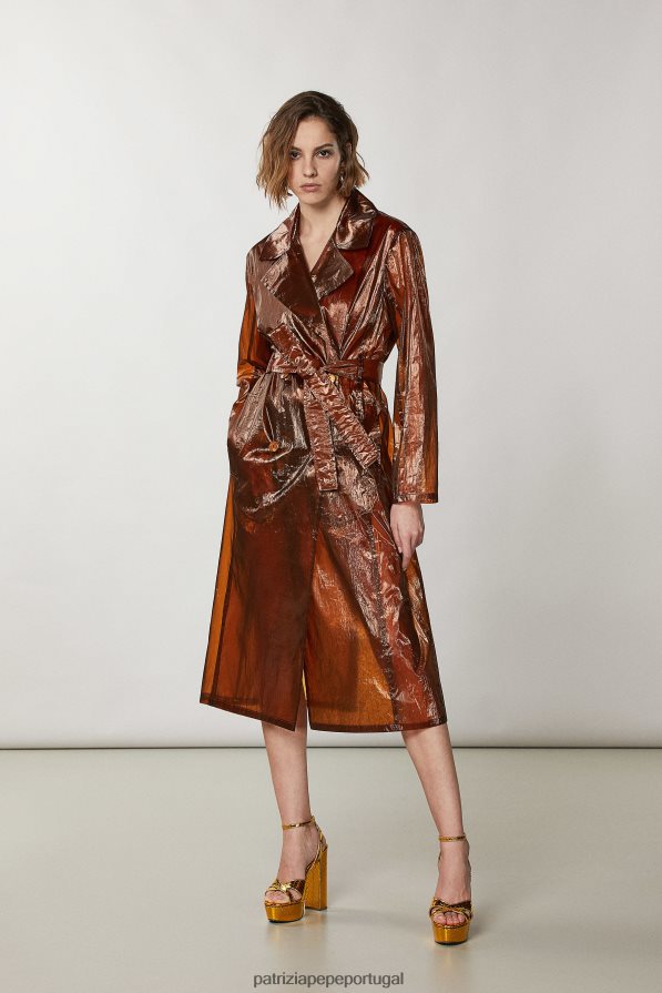Patrizia Pepe mulheres trench coat de organza oversized verão escuro vestuário TX086V244