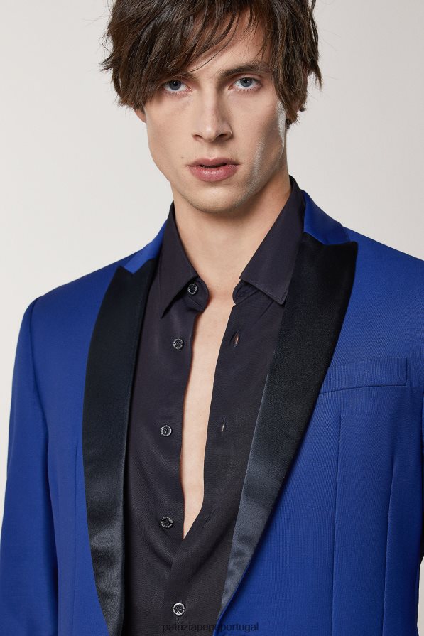 Patrizia Pepe homens jaqueta de smoking tempo de sino/azul vestuário TX086V1021