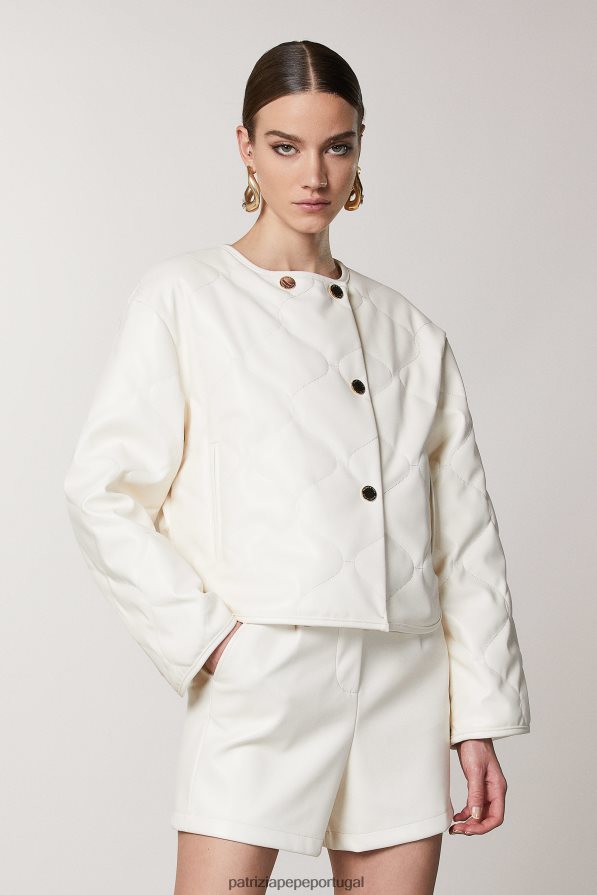 Patrizia Pepe mulheres jaqueta acolchoada gardênia branca vestuário TX086V467