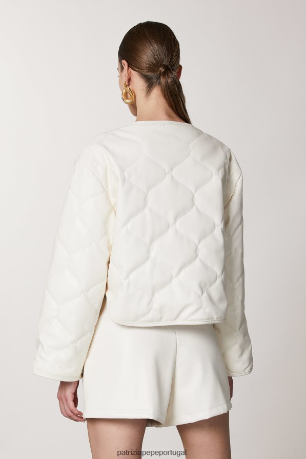 Patrizia Pepe mulheres jaqueta acolchoada gardênia branca vestuário TX086V467