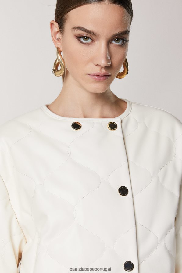 Patrizia Pepe mulheres jaqueta acolchoada gardênia branca vestuário TX086V467