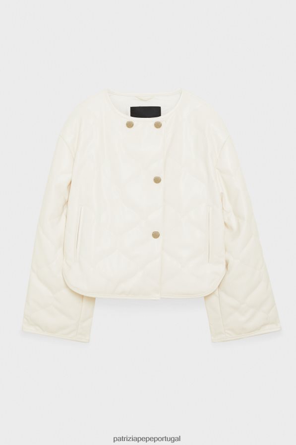 Patrizia Pepe mulheres jaqueta acolchoada gardênia branca vestuário TX086V467