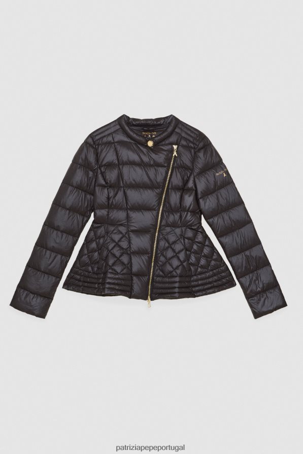 Patrizia Pepe mulheres jaqueta acolchoada natural ultraleve Nero vestuário TX086V683
