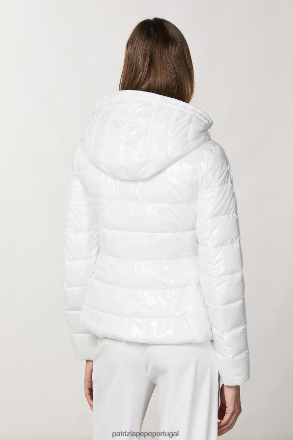 Patrizia Pepe mulheres jaqueta com capuz branco vestuário TX086V51