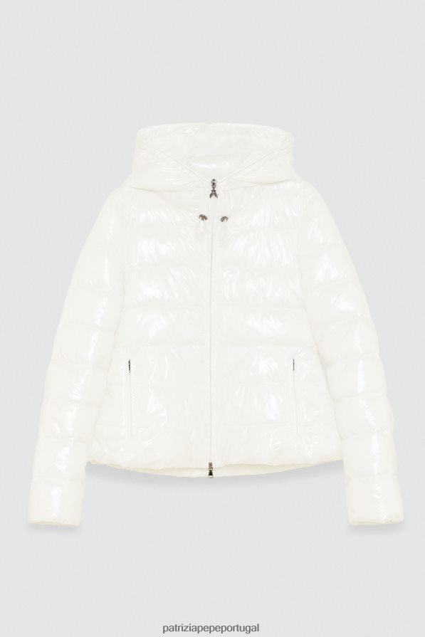 Patrizia Pepe mulheres jaqueta com capuz branco vestuário TX086V51