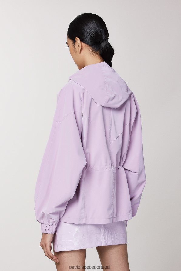 Patrizia Pepe mulheres jaqueta com capuz lilás fresco vestuário TX086V473