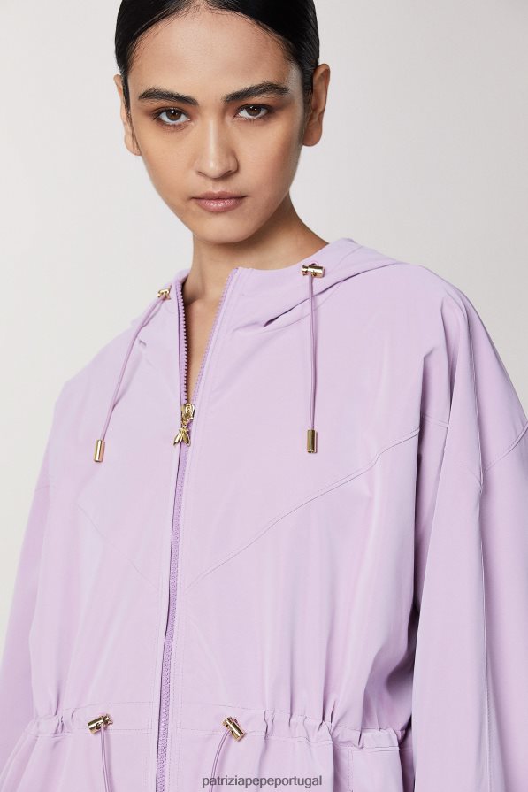 Patrizia Pepe mulheres jaqueta com capuz lilás fresco vestuário TX086V473