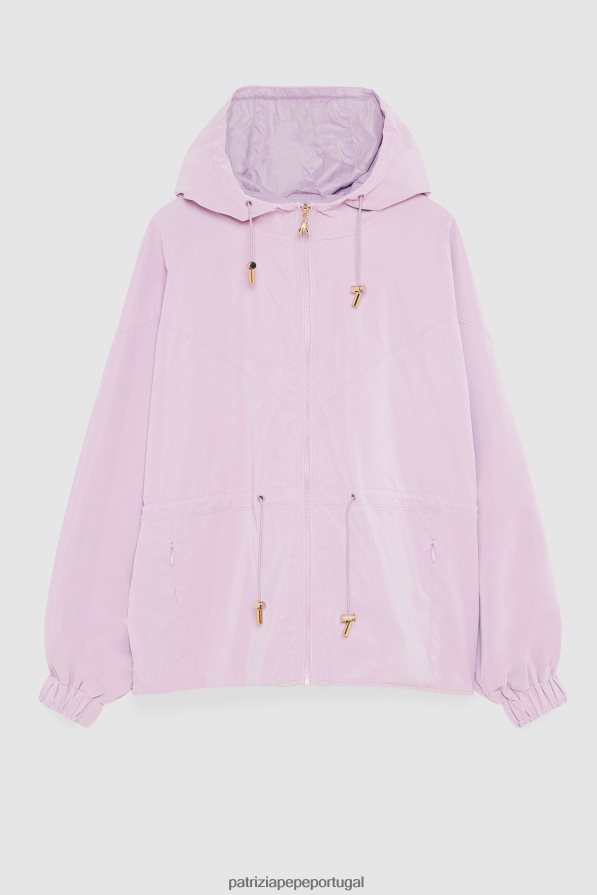 Patrizia Pepe mulheres jaqueta com capuz lilás fresco vestuário TX086V473
