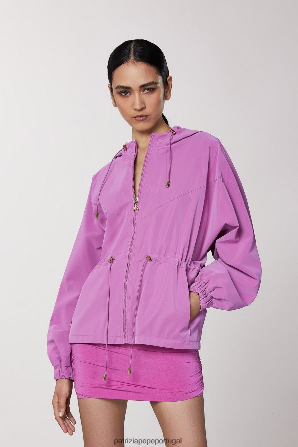 Patrizia Pepe mulheres jaqueta com capuz orquídea roxa vestuário TX086V534