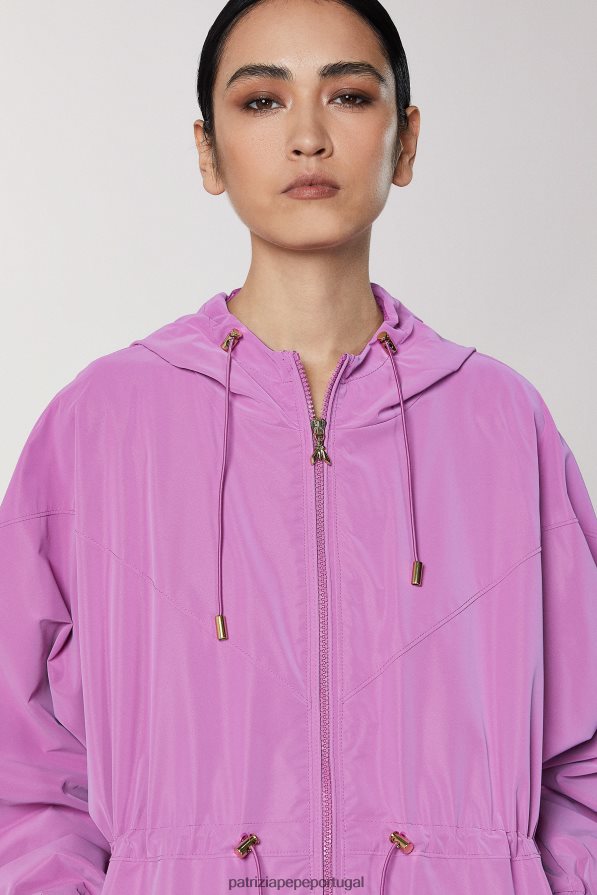 Patrizia Pepe mulheres jaqueta com capuz orquídea roxa vestuário TX086V534