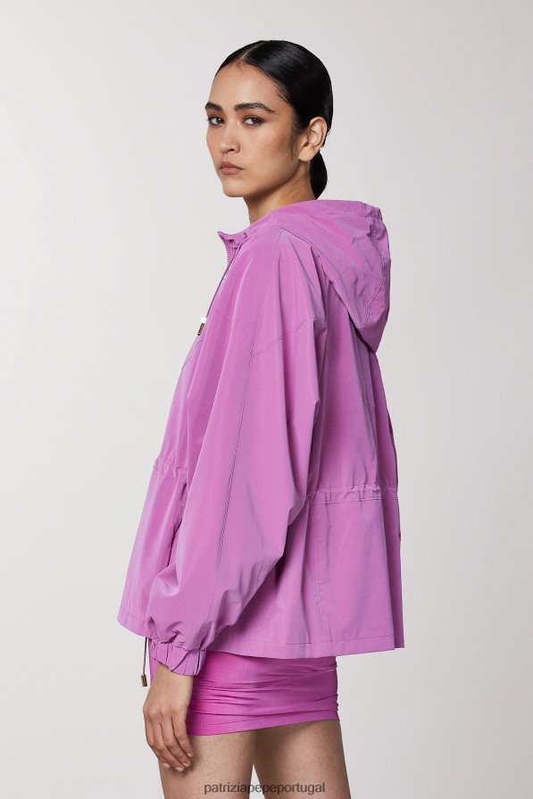 Patrizia Pepe mulheres jaqueta com capuz orquídea roxa vestuário TX086V534
