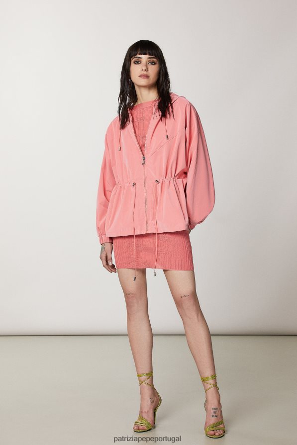 Patrizia Pepe mulheres jaqueta com capuz pêssego suculento vestuário TX086V503