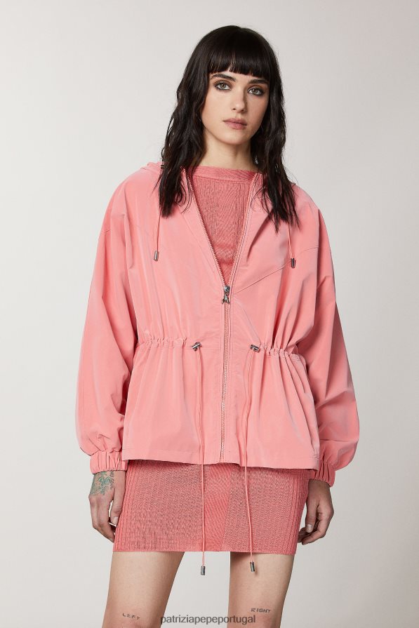 Patrizia Pepe mulheres jaqueta com capuz pêssego suculento vestuário TX086V503
