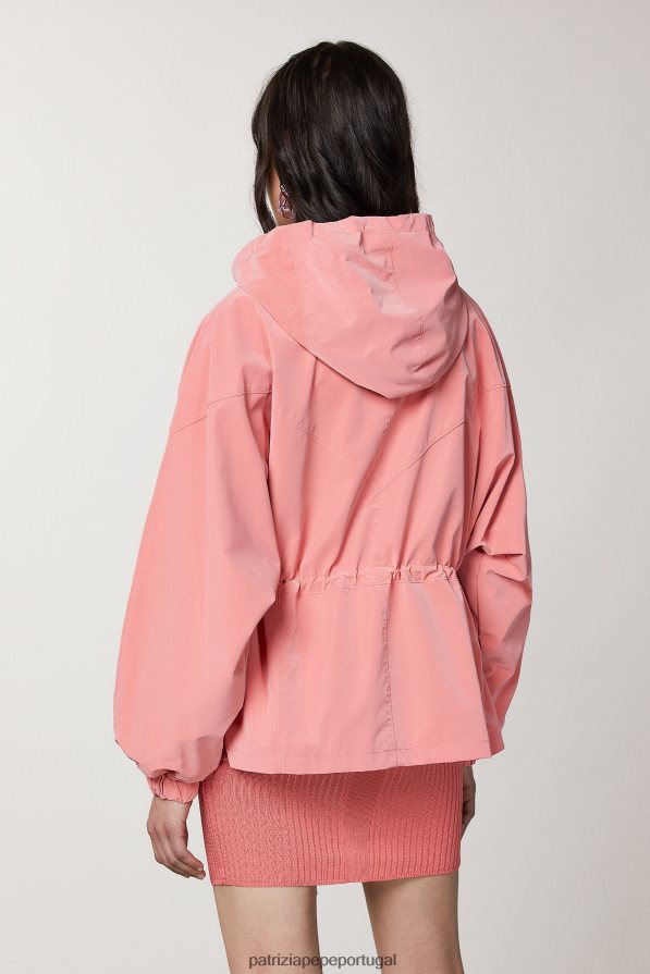 Patrizia Pepe mulheres jaqueta com capuz pêssego suculento vestuário TX086V503