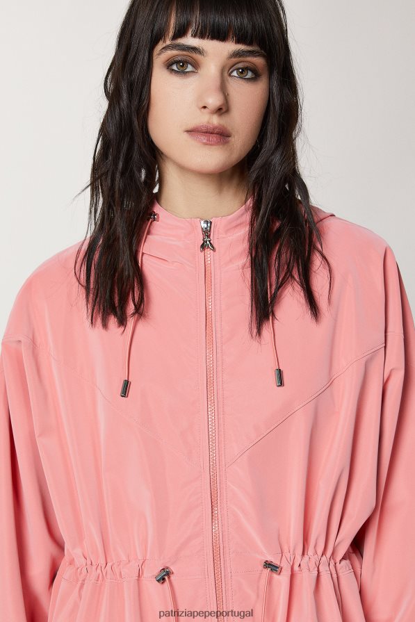 Patrizia Pepe mulheres jaqueta com capuz pêssego suculento vestuário TX086V503