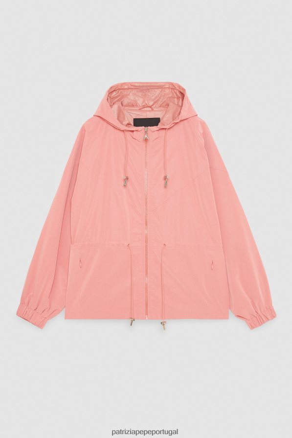 Patrizia Pepe mulheres jaqueta com capuz pêssego suculento vestuário TX086V503