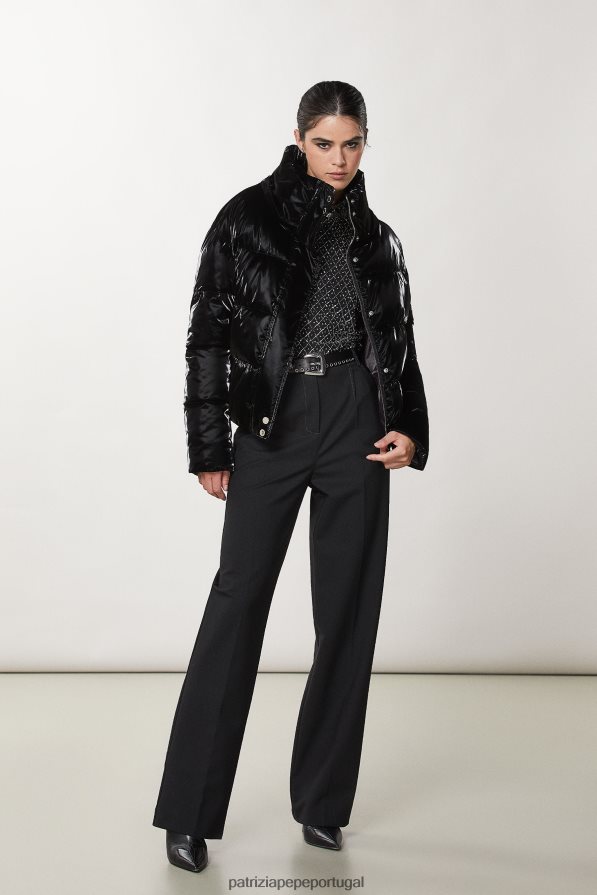 Patrizia Pepe mulheres jaqueta curta acolchoada Nero vestuário TX086V636