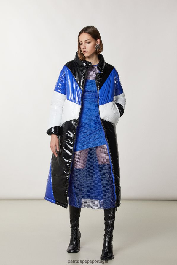 Patrizia Pepe mulheres jaqueta de nylon grande cor do bloco vestuário TX086V49