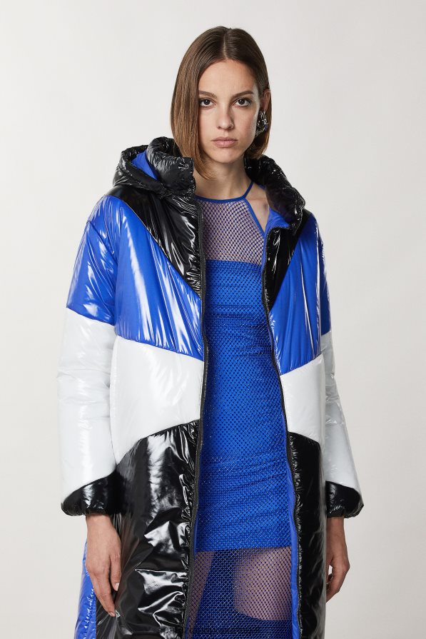 Patrizia Pepe mulheres jaqueta de nylon grande cor do bloco vestuário TX086V49