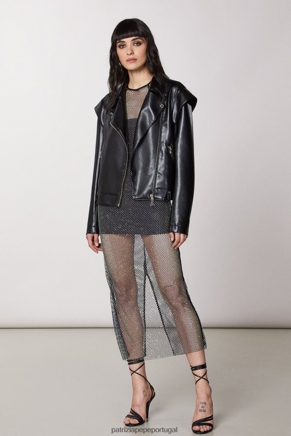 Patrizia Pepe mulheres jaqueta estilo motociclista Nero vestuário TX086V447