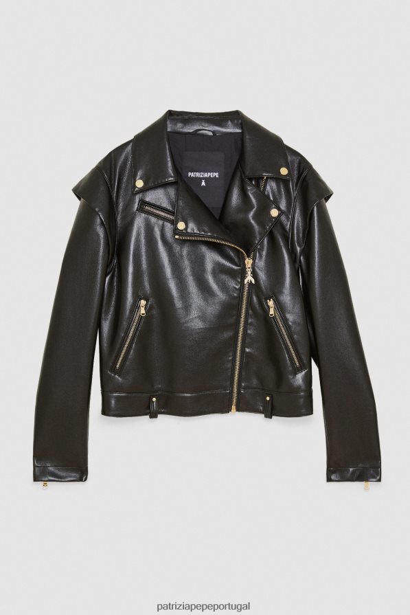 Patrizia Pepe mulheres jaqueta estilo motociclista Nero vestuário TX086V447