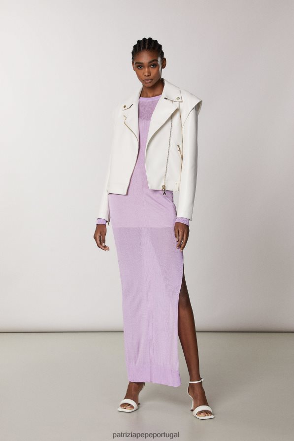 Patrizia Pepe mulheres jaqueta estilo motociclista gardênia branca vestuário TX086V477