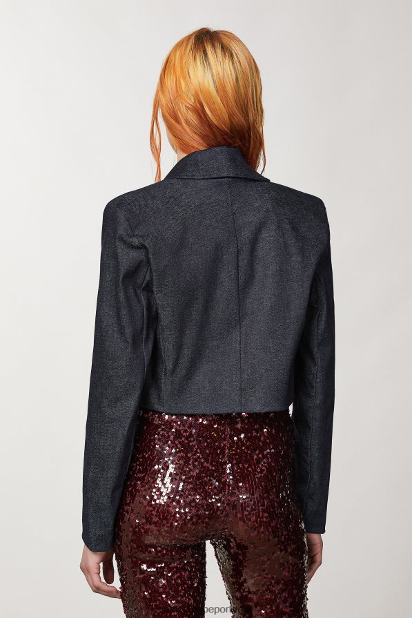 Patrizia Pepe mulheres jaqueta jeans confortável lavagem da marinha da meia-noite vestuário TX086V89