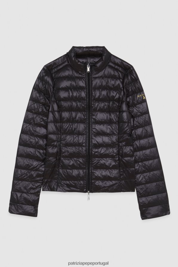 Patrizia Pepe mulheres jaqueta reversível ultraleve Nero vestuário TX086V582