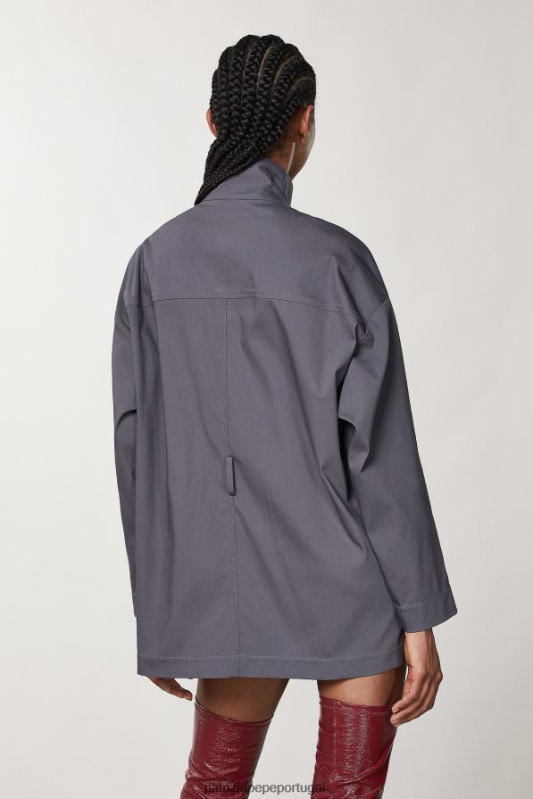 Patrizia Pepe mulheres parka de gola alta tornado cinza vestuário TX086V130