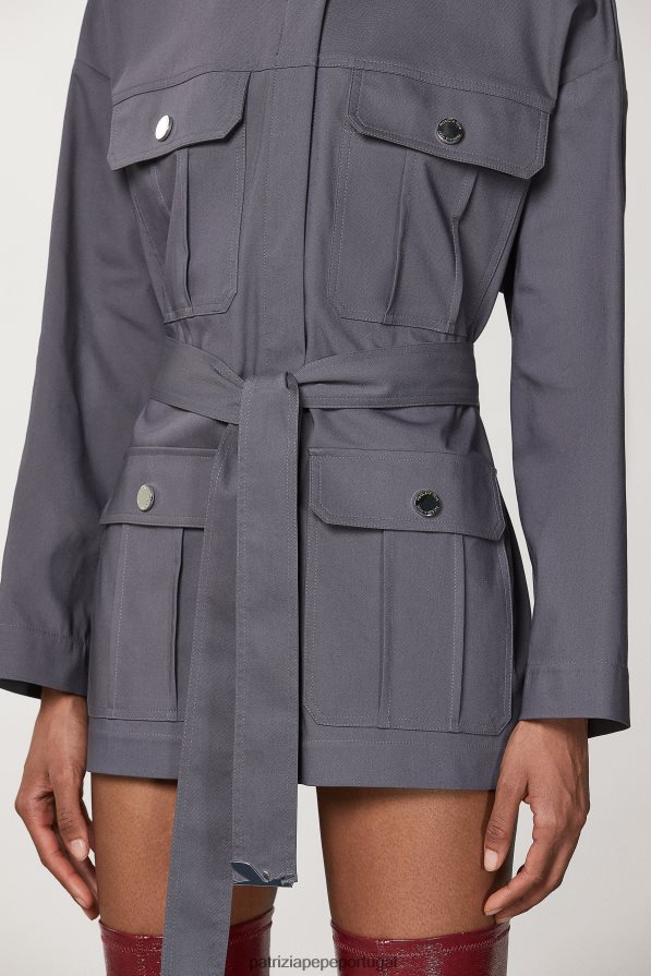 Patrizia Pepe mulheres parka de gola alta tornado cinza vestuário TX086V130