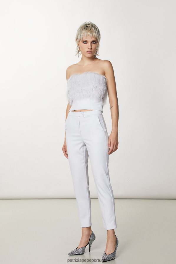 Patrizia Pepe mulheres calça de flanela para cigarro eldorado branco vestuário TX086V701