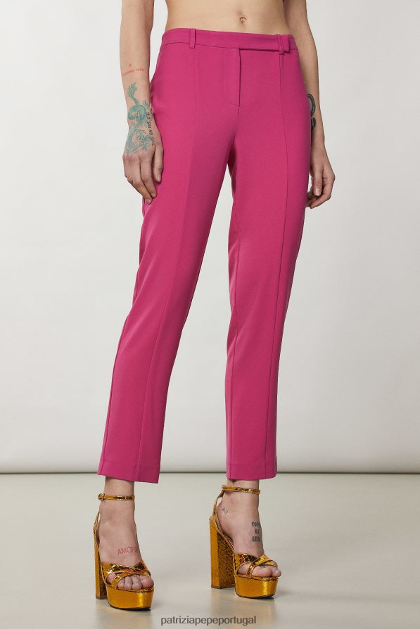 Patrizia Pepe mulheres calças de cigarro cerimônia fúcsia vestuário TX086V308