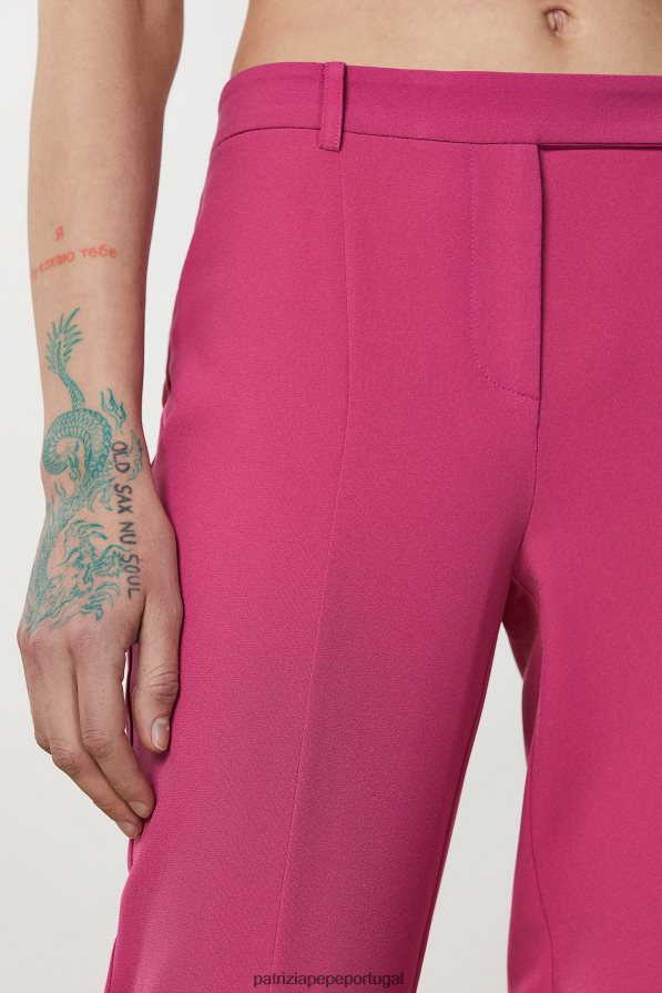 Patrizia Pepe mulheres calças de cigarro cerimônia fúcsia vestuário TX086V308
