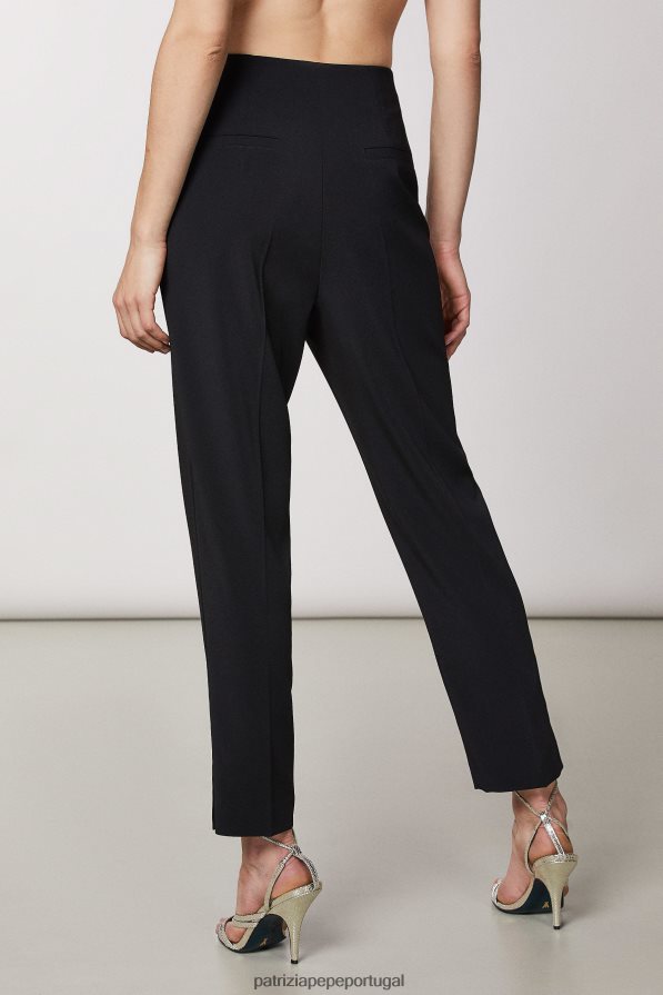 Patrizia Pepe mulheres calças de cigarro essenciais Nero vestuário TX086V545