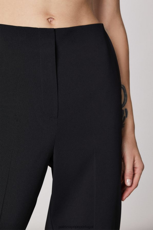 Patrizia Pepe mulheres calças de cigarro essenciais Nero vestuário TX086V545