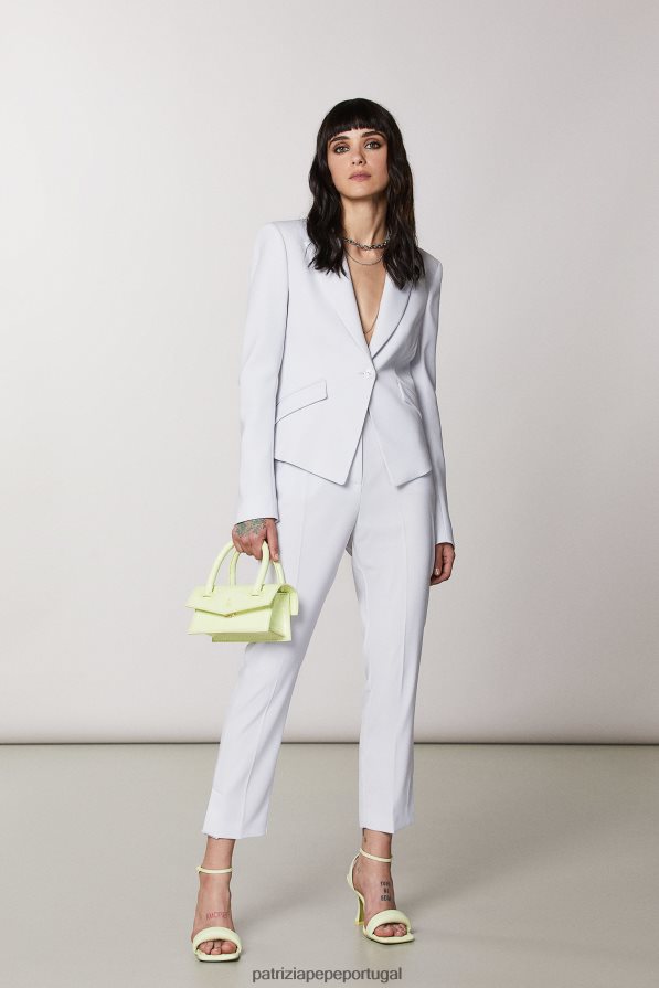 Patrizia Pepe mulheres calças de cigarro essenciais lilás cinza vestuário TX086V379