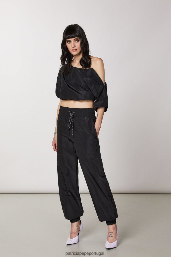 Patrizia Pepe mulheres calças de jogging Nero vestuário TX086V670