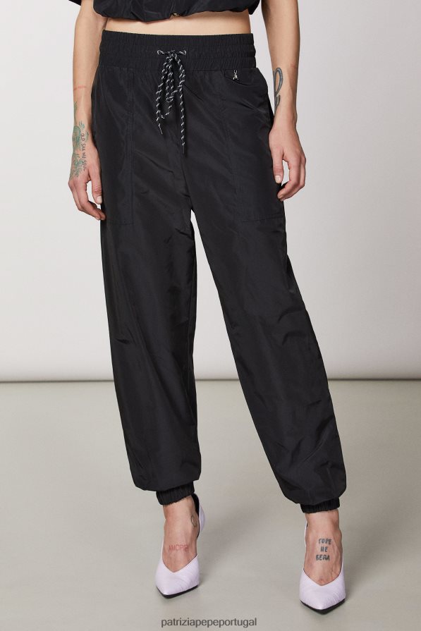 Patrizia Pepe mulheres calças de jogging Nero vestuário TX086V670