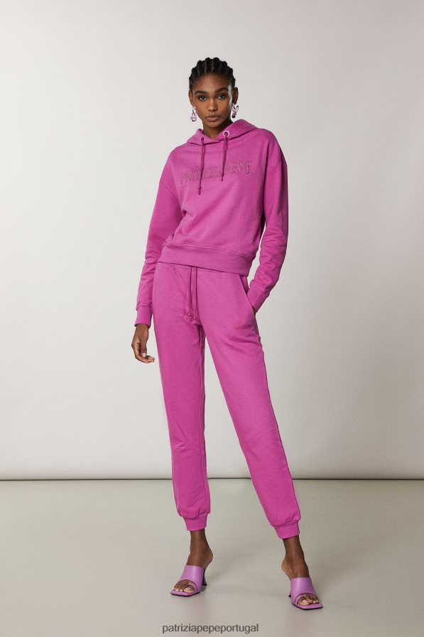 Patrizia Pepe mulheres calças de lã essenciais orquídea roxa vestuário TX086V536